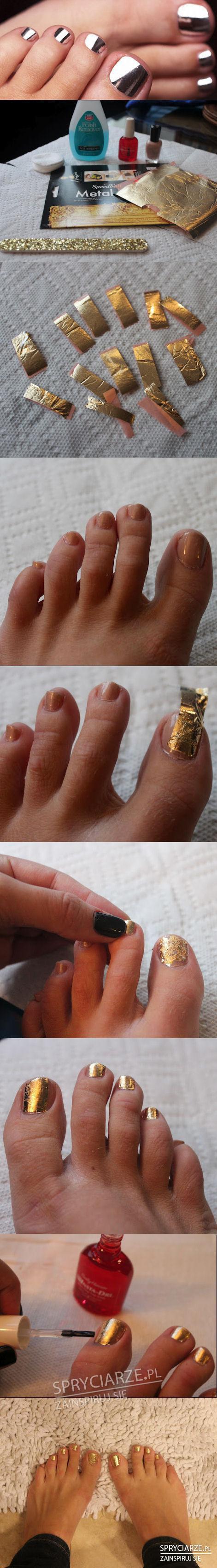 Złoto i srebro na paznokciach