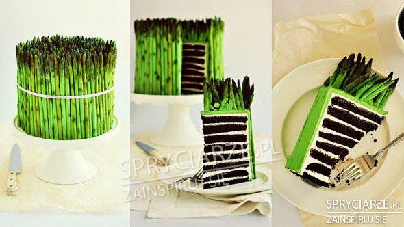 Ciasto w kształcie zielonych szparagów