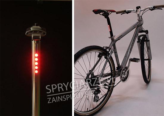 Pomysłowe umieszczenie tylnego światła w rowerze